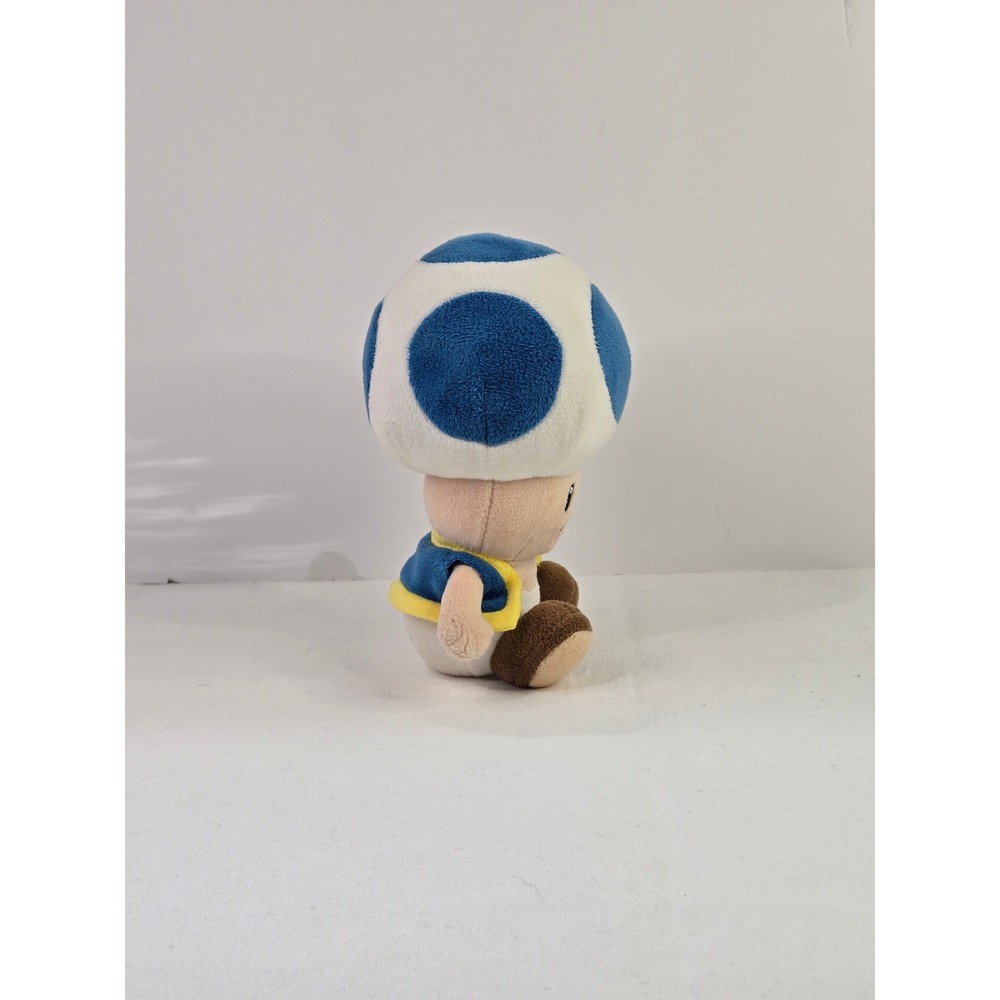Super Mario Blue Toad Plush 7.5 Inch Little Buddy San-Ei Nintendo Soft Toy - Picture 3 of 5